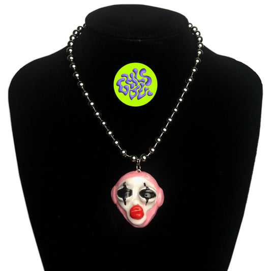 Pink clown Ghoul necklace