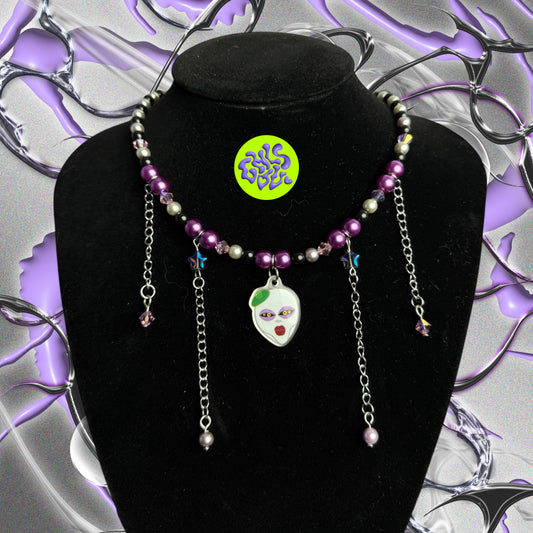 Ghoul beaded purple necklace (var.7)