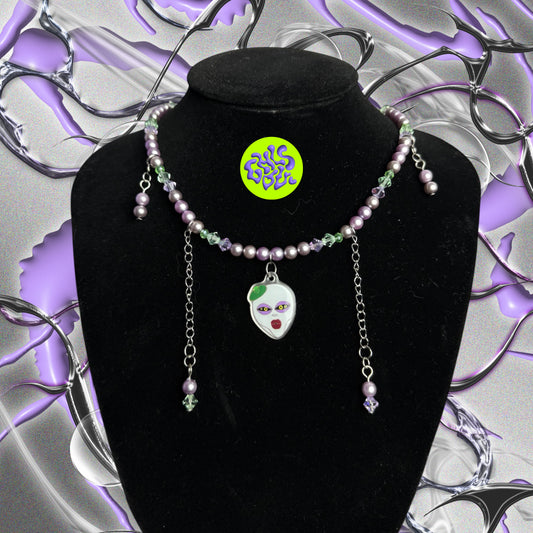 Ghoul beaded purple necklace (var.6)