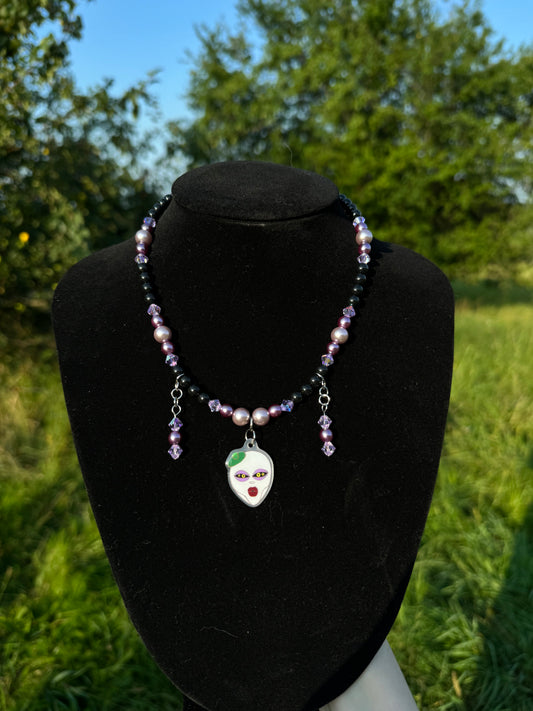 Ghoul beaded purple necklace (var.2)