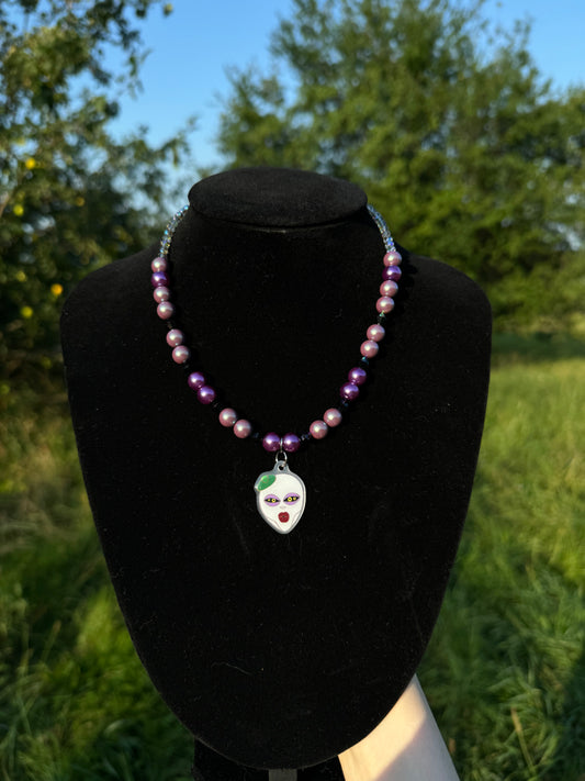 Ghoul beaded purple necklace (var.4)